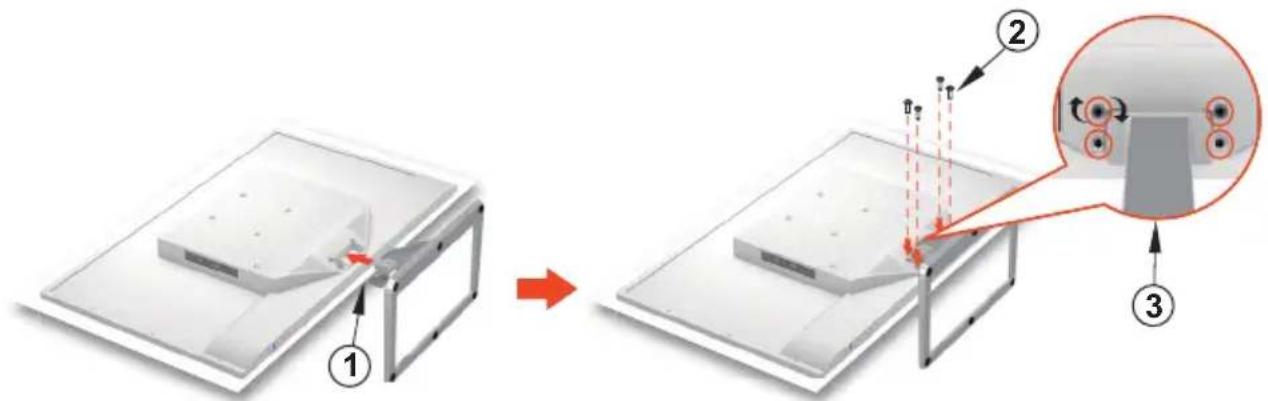 DELL SE3218H - Attaching the stand - 1
