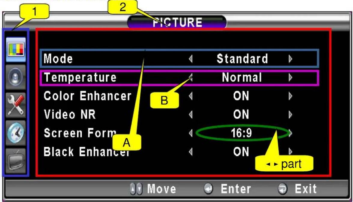 H&B PL-5500V - EXAMPLE of OSD Menu - 1