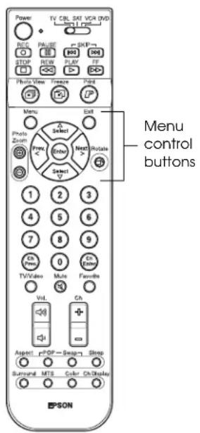 EPSON Livingstation LS57P1 - Changing Menu Settings - 1