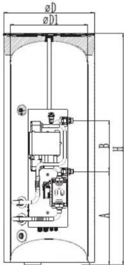 Toyotomi THMU412/1R32 - Outline dimension and parameter of water tank - 1