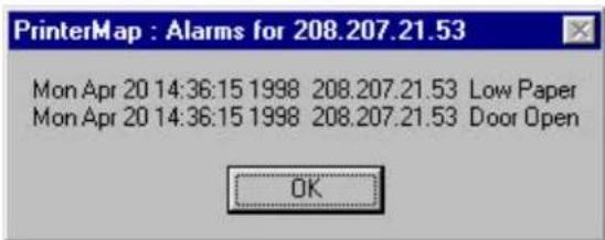 XEROX 4510 - Individual Printer Alarms Window - 1