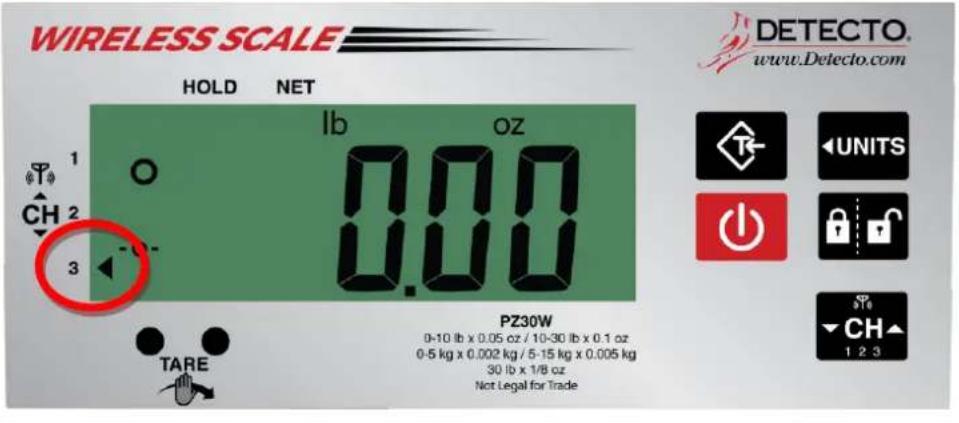 Cardinal Detecto PZ60W - CHANGING THE WIRELESS DISPLAY'S CHANNEL - 4