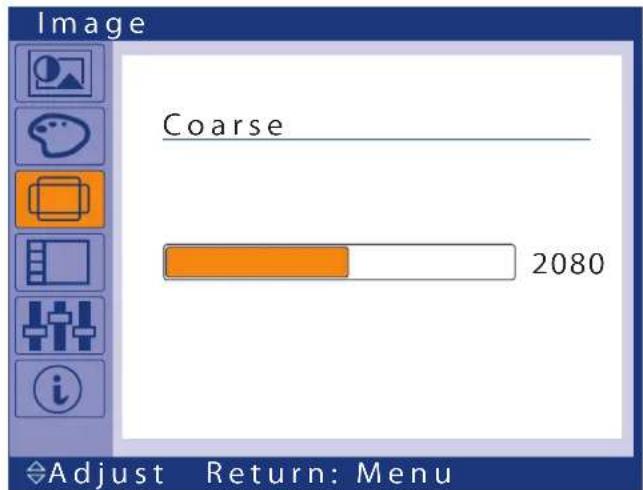 Image Coarse 2080 Adjust Return: Menu