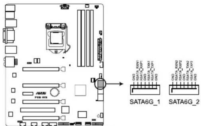 ASUS ESC500 - Intel® C206 Serial ATA 6.0 Gb/s 裝置連接插槽（7-pin SATA6G\_1/2 [灰色]） - 1