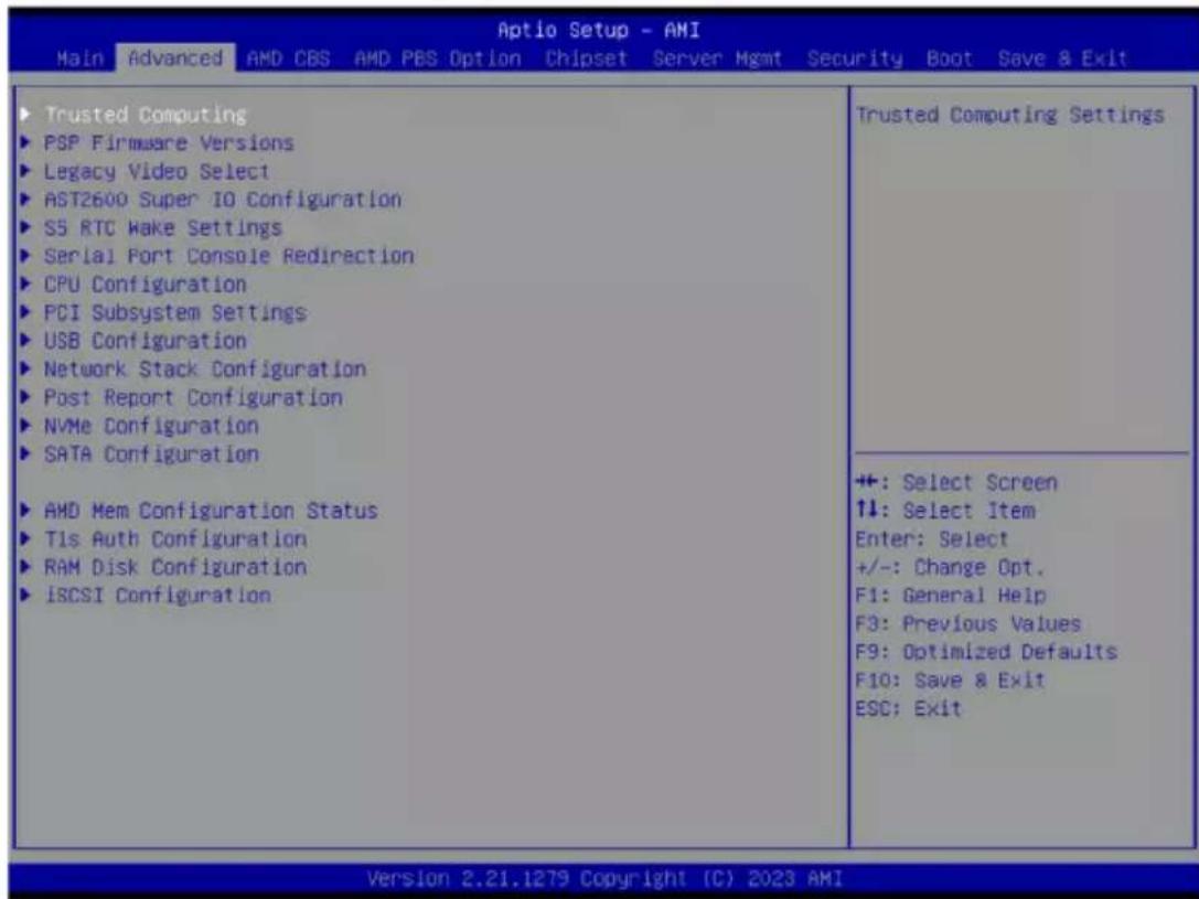 GIGABYTE R183-Z95 - When "Boot Mode Select" is set to Legacy in the Boot > Boot Mode Select section - 1