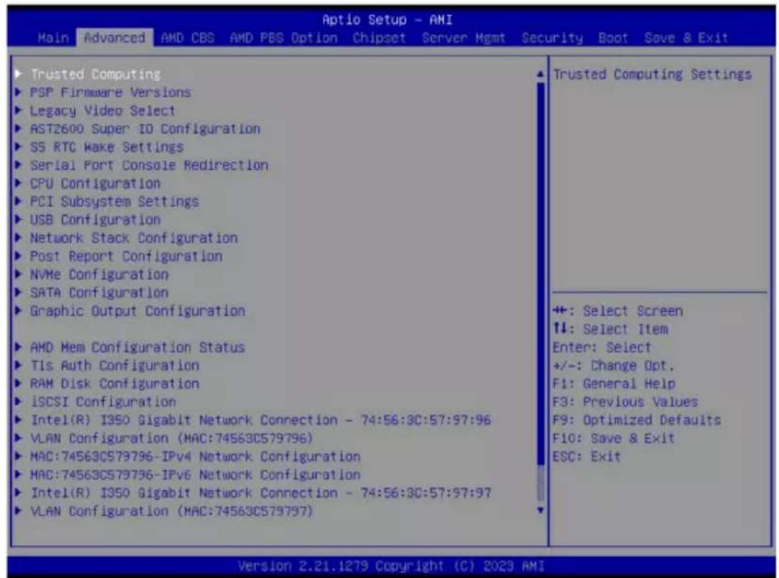 GIGABYTE R183-Z95 - 5-2 Advanced Menu - 1