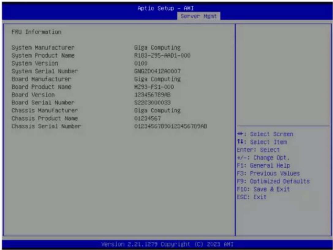 GIGABYTE R183-Z95 - 5-6-2 View FRU Information - 1