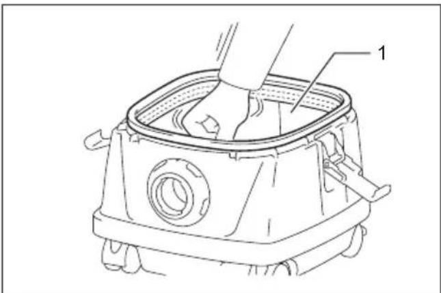 MAKITA XCV25 - Cleaning of powder filter (HEPA) and prefilter - 1
