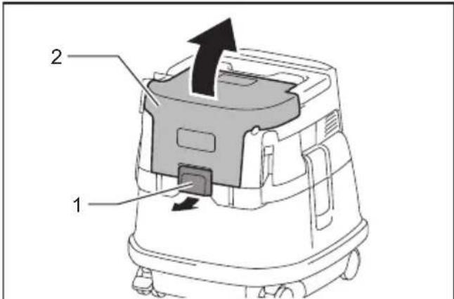 MAKITA XCV25 - Instalación o extracción del cartucho de batería - 1