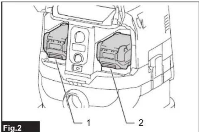 MAKITA GCV04 - Instalación o extracción del cartucho de batería - 1