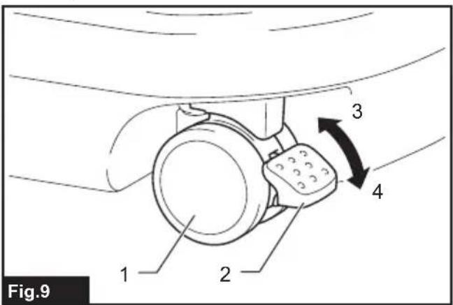 MAKITA GCV04 - Locking and unlocking casters - 1