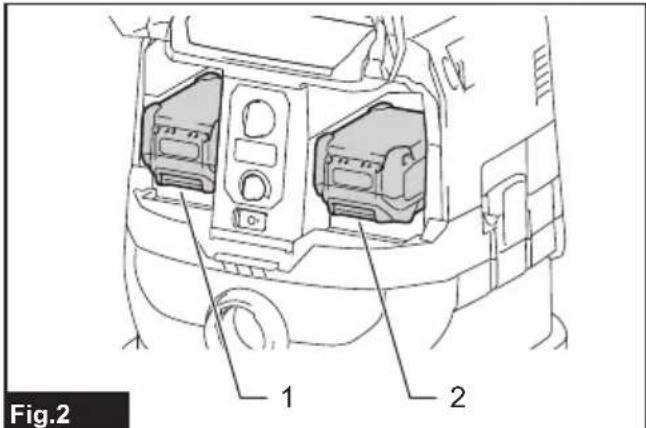 MAKITA GCV04 - Installing or removing battery cartridge - 1
