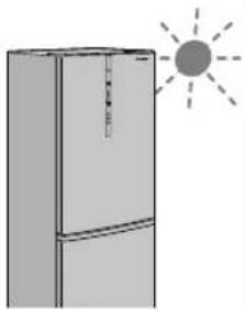 Illustration of a refrigerator with a sun symbol above it (no text or symbols present).