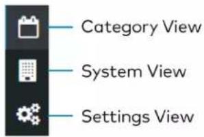 Crestron ZUMLINK-US-HALLWAY-DLS-RLY - Category View, System View, and Settings View - 1