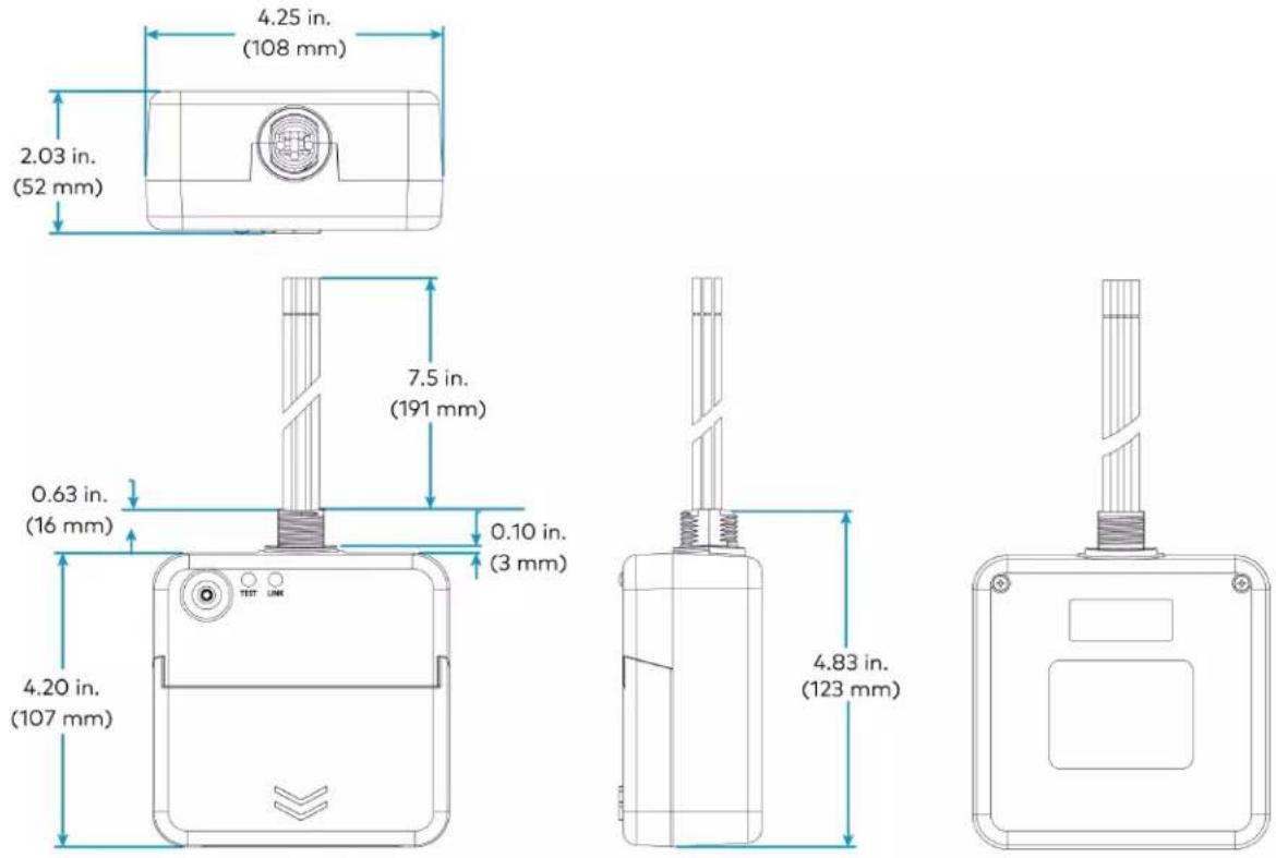 Crestron ZUMLINK-US-HALLWAY-DLS-RLY - ZUMLINK-JBOX-16A-LV Dimension Drawings - 1