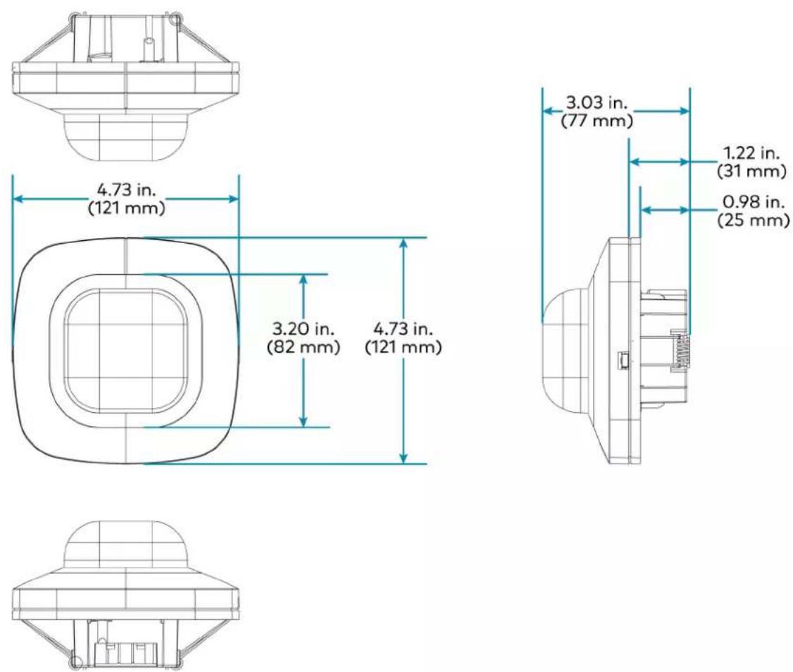 Crestron ZUMLINK-US-HALLWAY-DLS-RLY - Dimension Drawings - 1