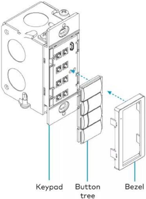 Crestron ZUMLINK-US-HALLWAY-DLS-RLY - Install a Bezel and Rocker Button or Button Tree - 2