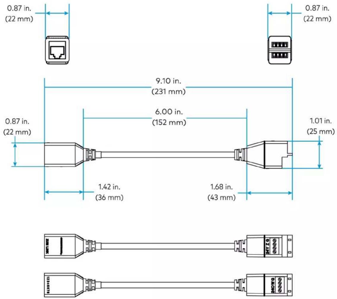 Crestron ZUMLINK-US-HALLWAY-DLS-RLY - Dimensions - 1