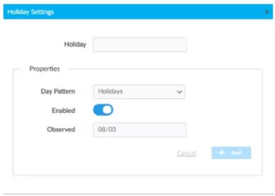 Crestron ZUMLINK-US-HALLWAY-DLS-RLY - Configure Holidays - 1