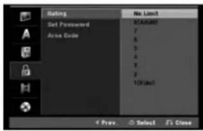 LG DR199H - Lock (Parental Control) Settings - 1