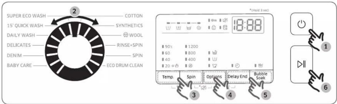 SAMSUNG WW60M206KMA - Simple steps to start - 1