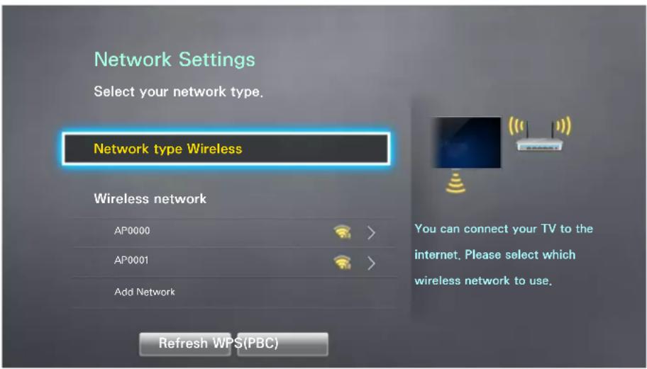 SAMSUNG UN48H8000AH - MENU > Network > Network Settings - 1