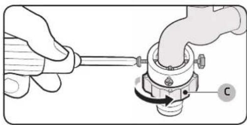 SAMSUNG WW80J42G0BX - Connect the water hose to the water tap. - 3