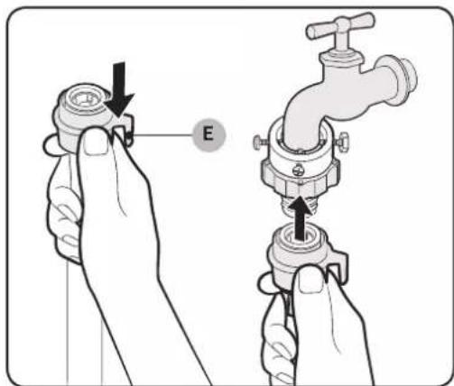 SAMSUNG WW80J42G0BX - Connect the water hose to the water tap. - 4