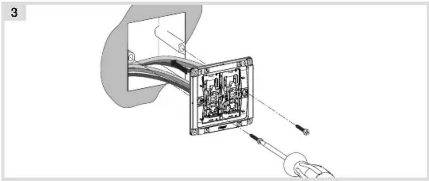 HAGER WGCXHDCAS - Installing the device into the wall box - 1