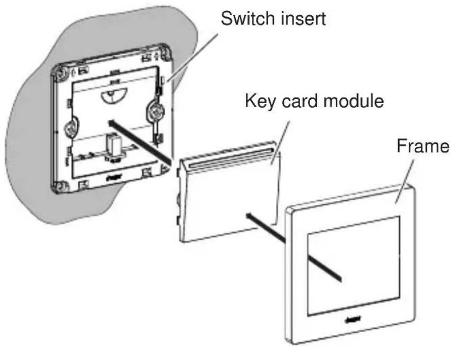HAGER WGCXHKTRFIDNB - Assembling the key card module and frame - 1