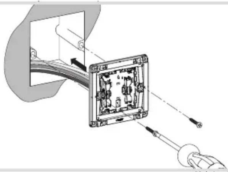 HAGER WGCXL131PAS - Installing the device into the wall box - 1