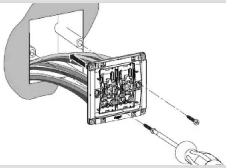 HAGER WGCXL2D2NEG - Installing the device into the wall box - 1