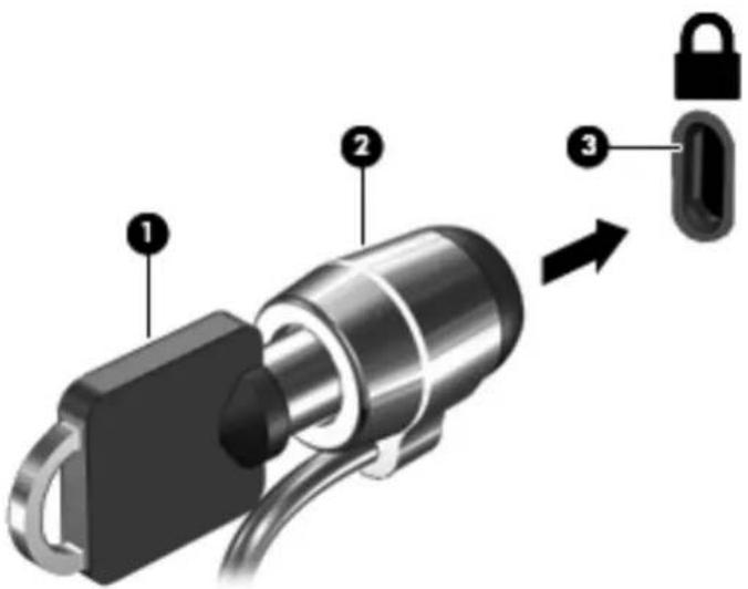 HP 15-ac128ds - Using an optional security cable - 1