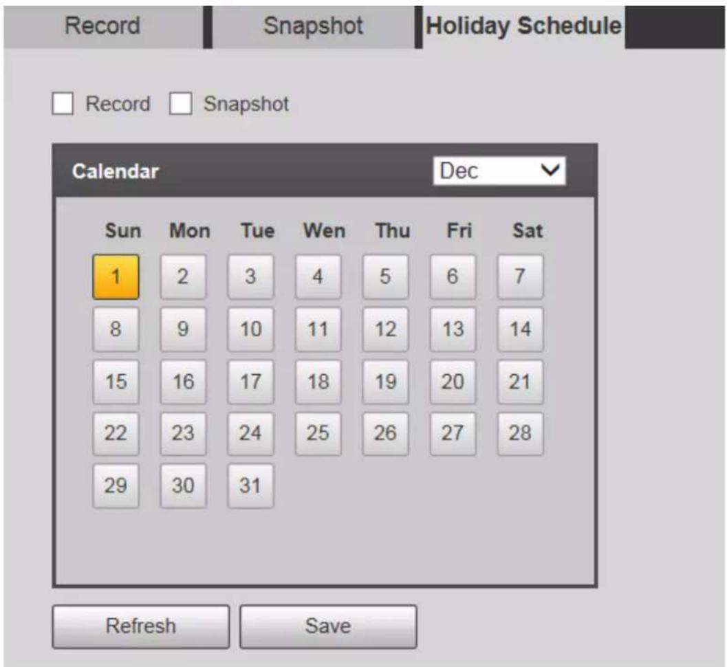 Dahua Technology PTZ85260-HNF-WA-FL - Holiday Schedule - 1