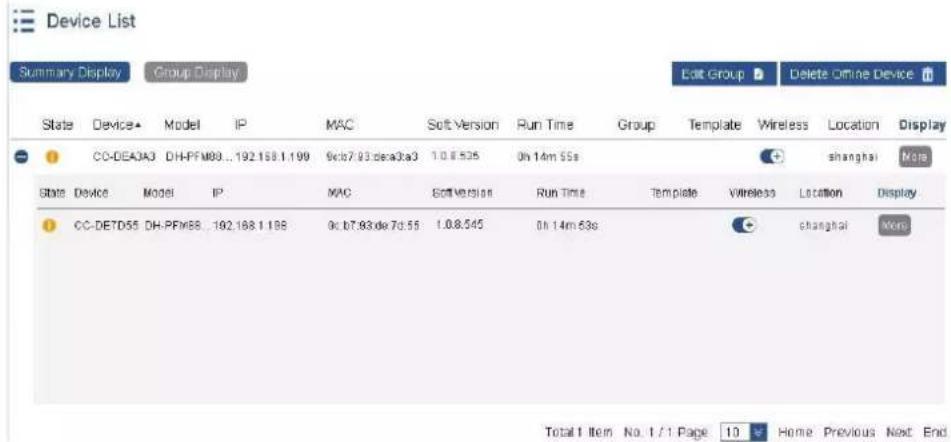 Dahua Technology PFM888-AC - Device List - 1