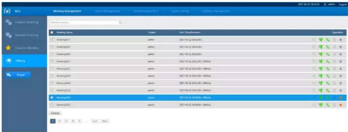 Dahua Technology VCS-MCU91B0 - Meeting History - 1