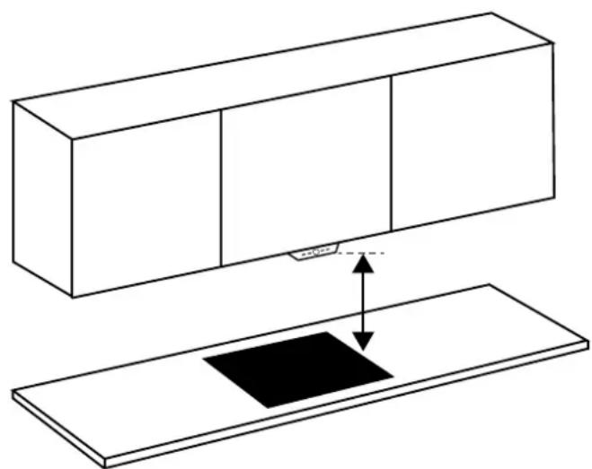 Schweigen WINU-9B - Recommended Installation Height for Induction Cooktop - 1