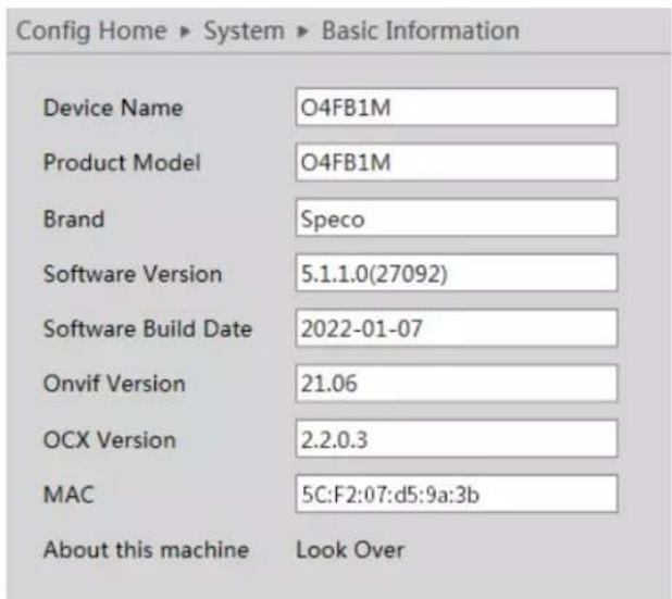 Speco Technologies O4FT2W - System Information - 1