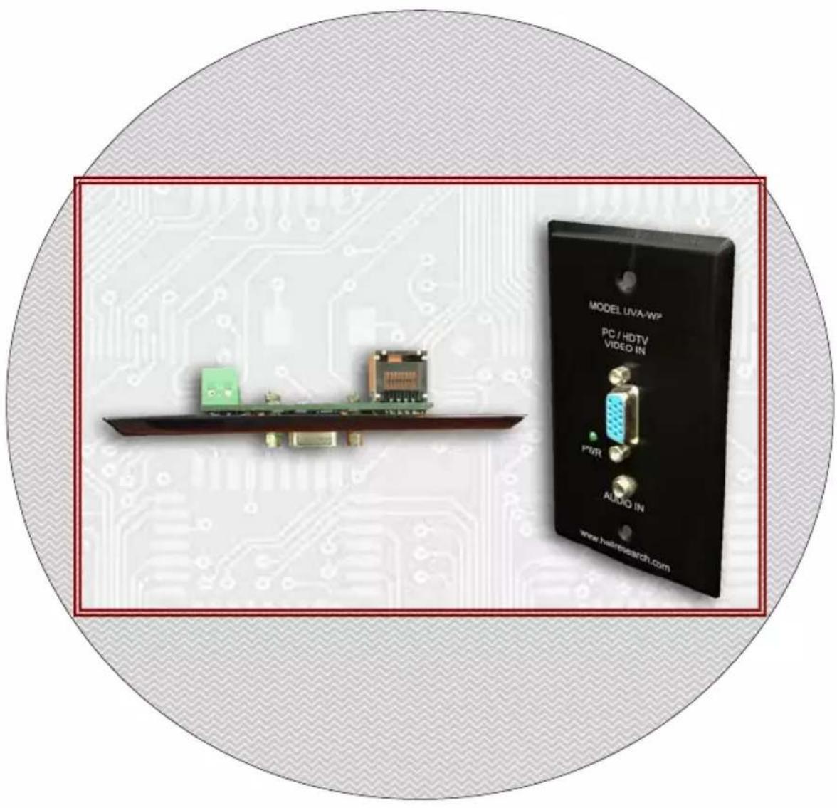 Hall Research UVA-WP - VGA and Audio over UTP (Cat5/5e/6) Transmitter Wallplate - 1