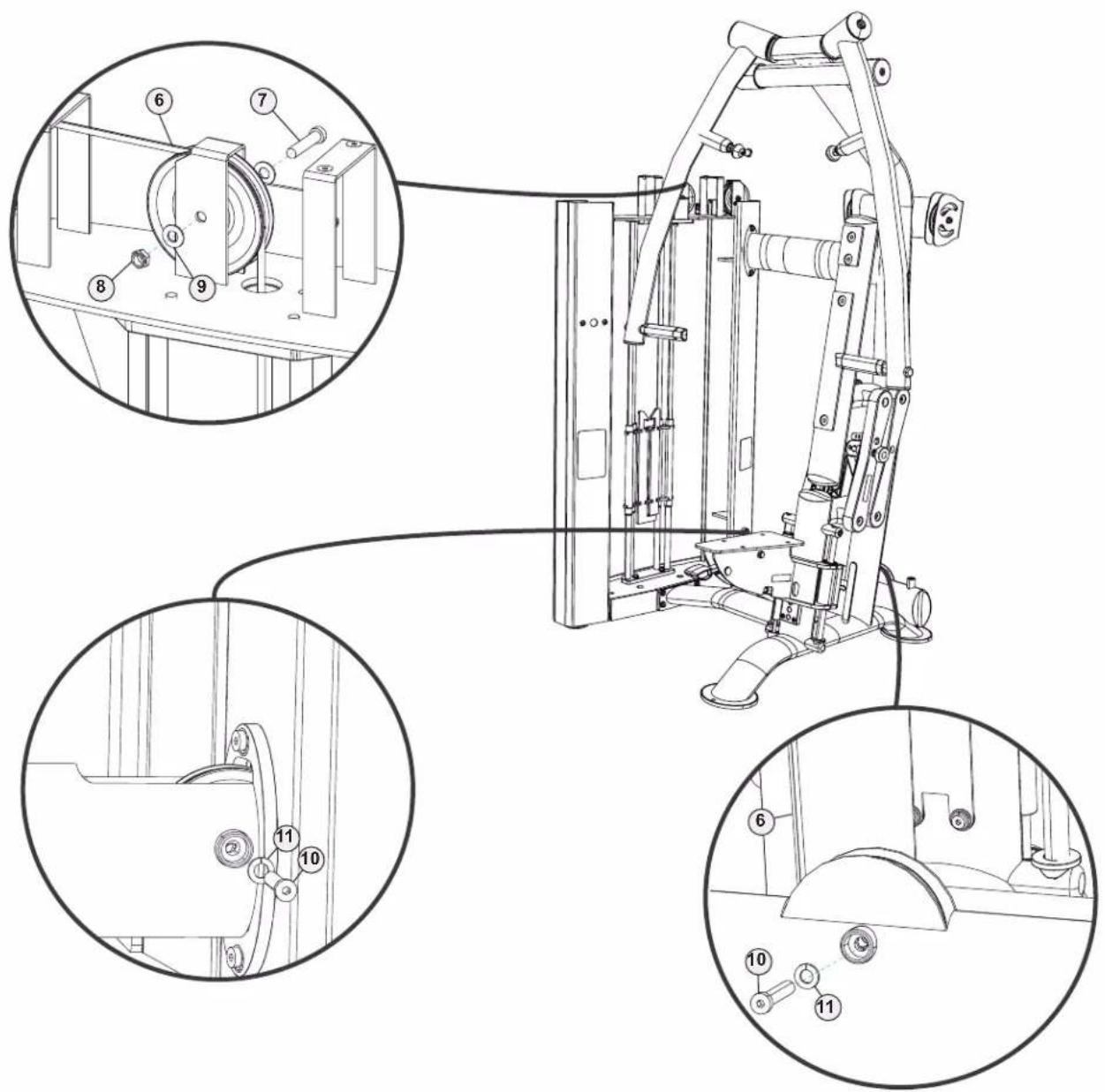True SPL0900 - STEP 3—ROUTE CABLE THROUGH UPRIGHT AND MAIN FRAME ASSEMBLIES CONTINUED - 1