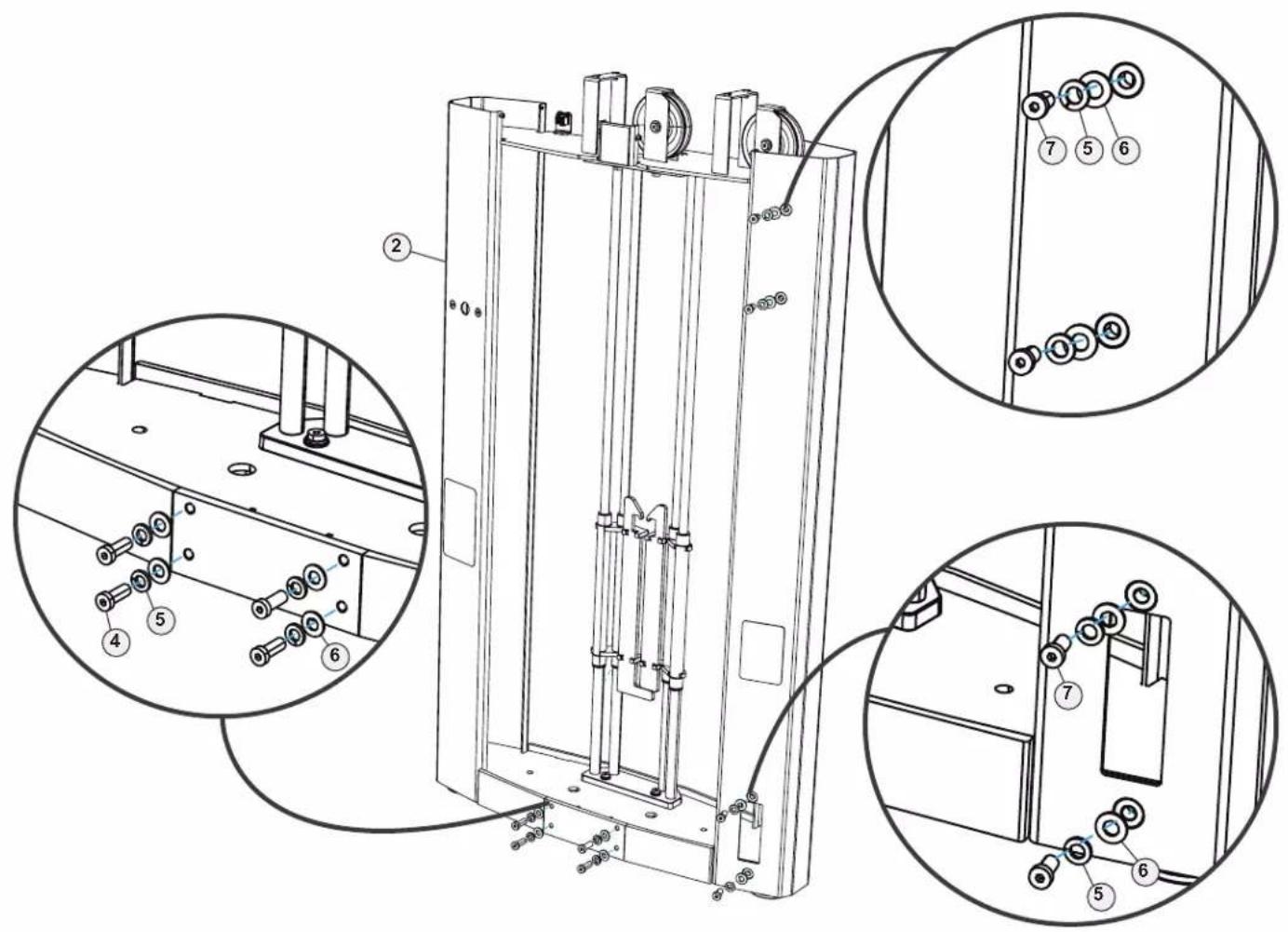 True SPL0900 - STEP 1—ATTACH MAIN FRAME ASSEMBLY TO UPRIGHT ASSEMBLY - 3