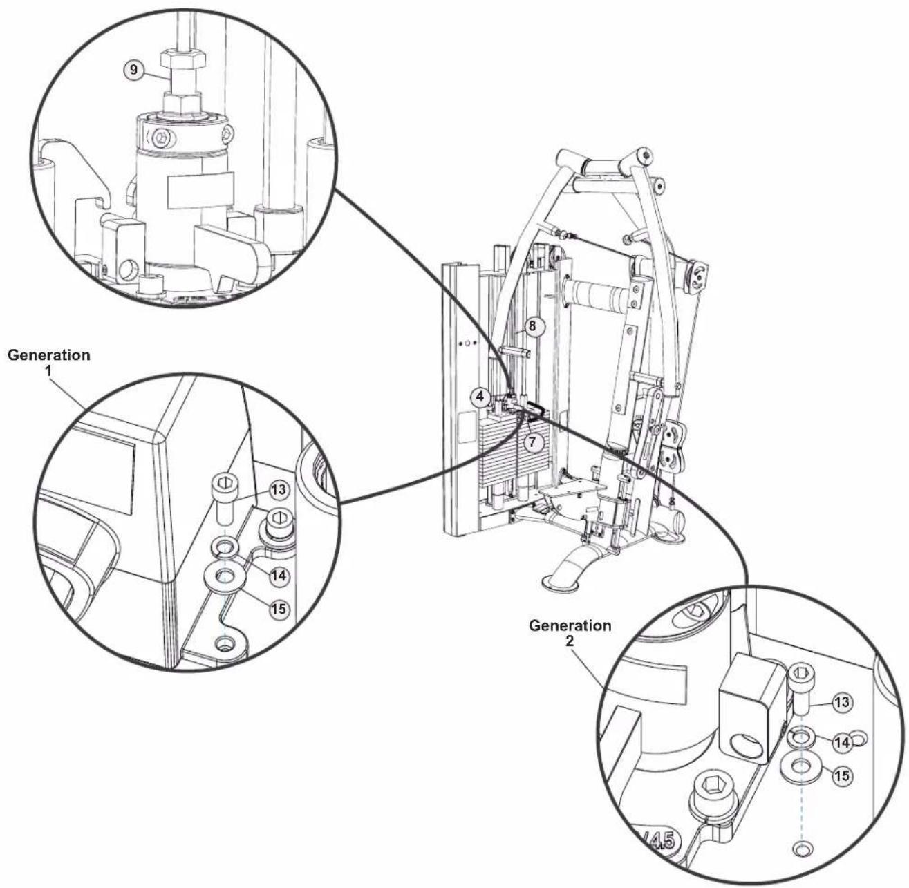 True SPL0900 - STEP 4—ATTACH WEIGHT STACK TO UPRIGHT ASSEMBLY CONTINUED - 1