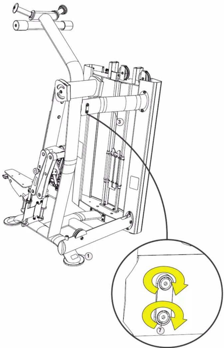 True SPL0900 - STEP 1—ATTACH MAIN FRAME ASSEMBLY TO UPRIGHT ASSEMBLY CONTINUED - 1