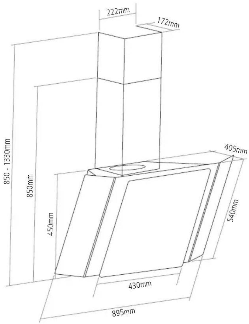 Caple ZEL900GM - PRODUCT DIMENSIONS - 1
