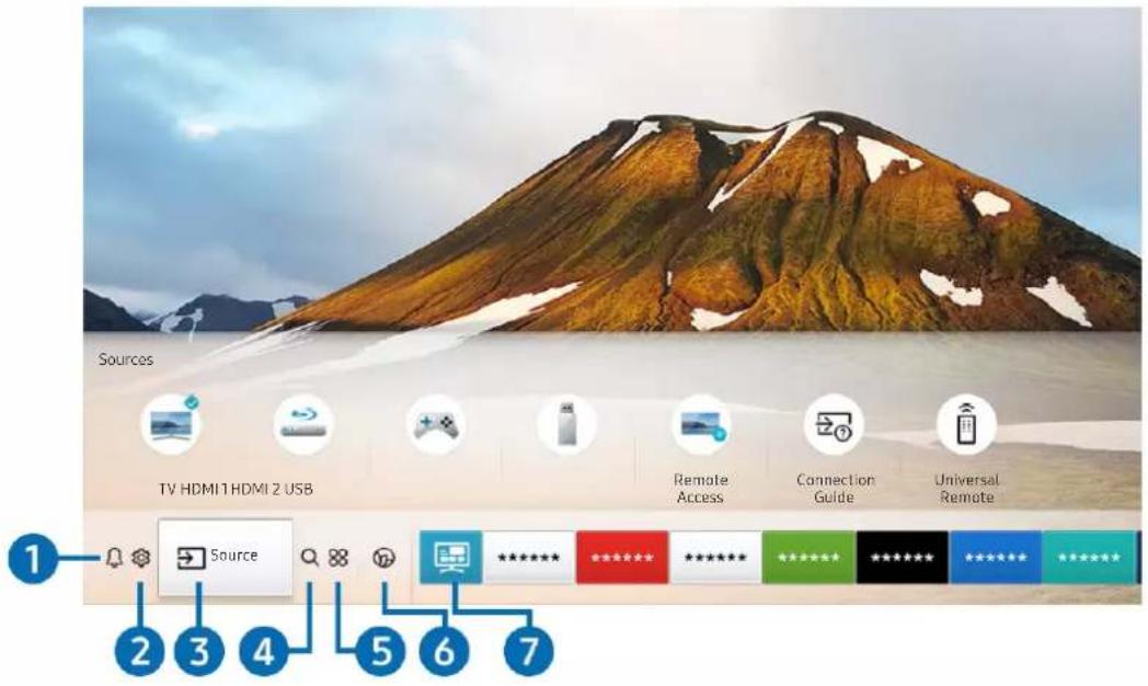 SAMSUNG QA55Q70RAG - Using Smart Hub - 1