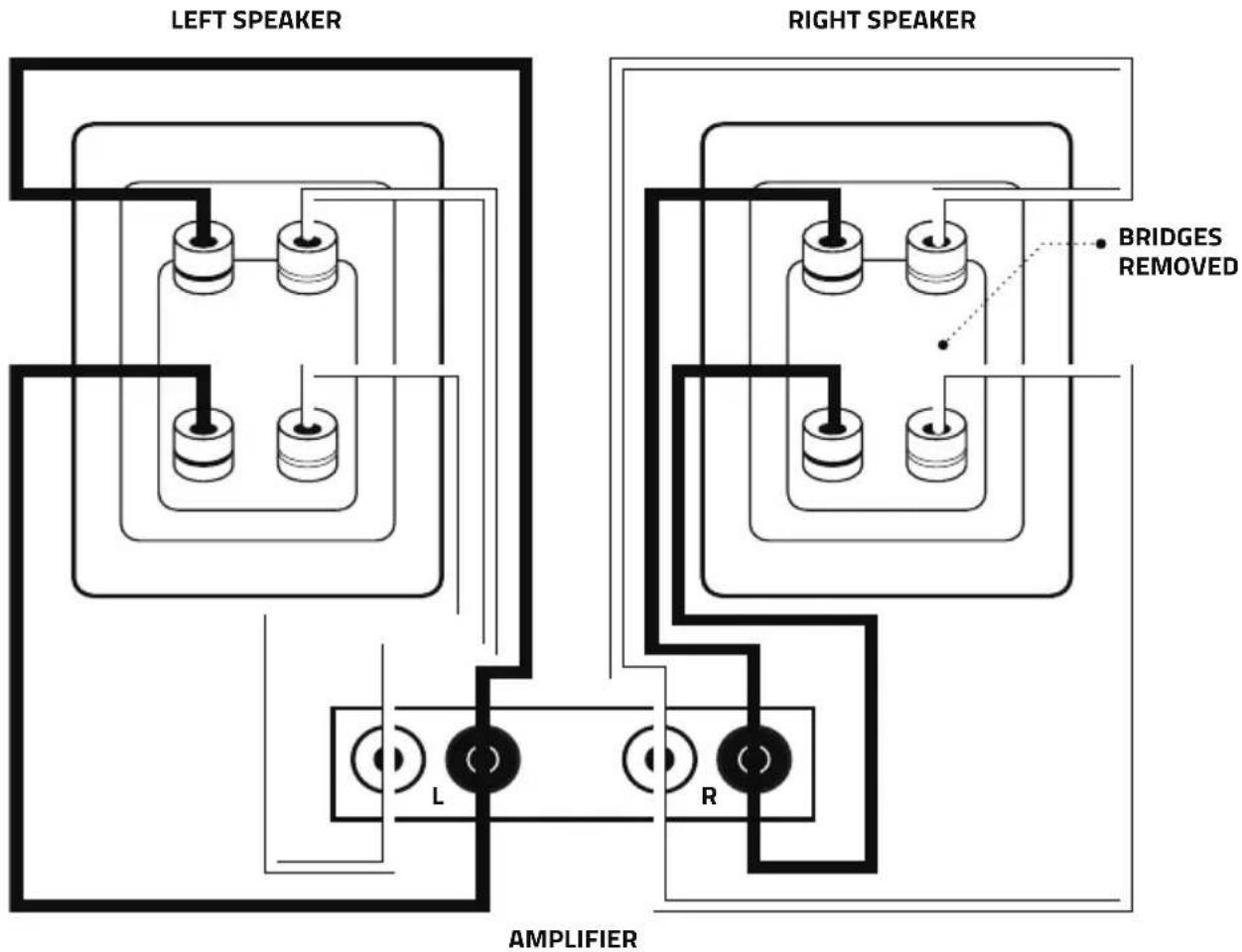 Fluance X850BC - How to connect speakers in the bi-wire mode: - 1