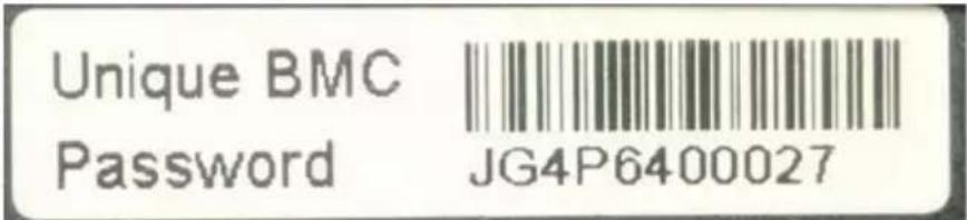 Unique BMC Password JG4P6400027