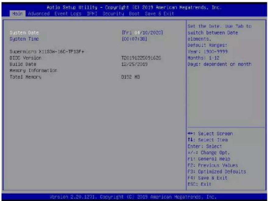 Supermicro X11SDW-16C-TP13F+ - Main Setup - 1