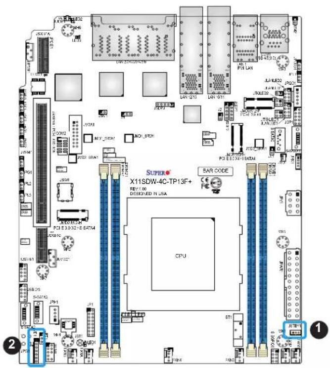 Supermicro X11SDW-16C-TP13F+ - Power LED/Speaker Header - 1