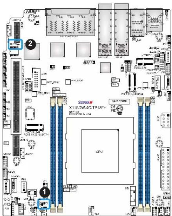 Supermicro X11SDW-16C-TP13F+ - BMC Heartbeat LED - 1